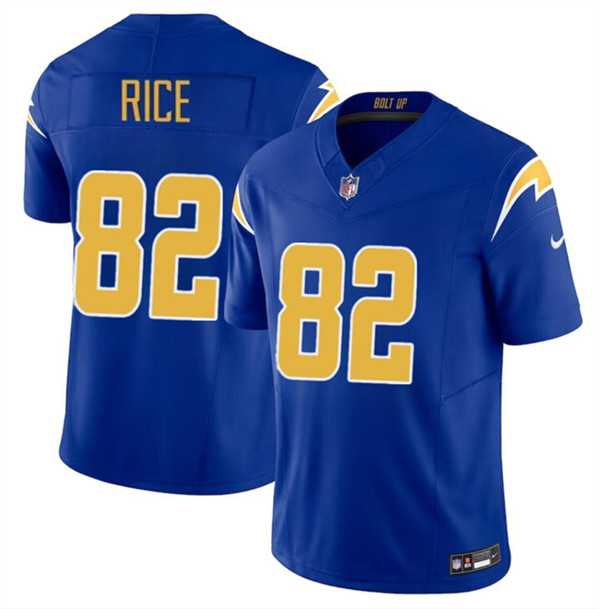 Men & Women & Youth Los Angeles Chargers #82 Brenden Rice Royal 2024 Draft F.U.S.E. Vapor Limited Stitched Jersey